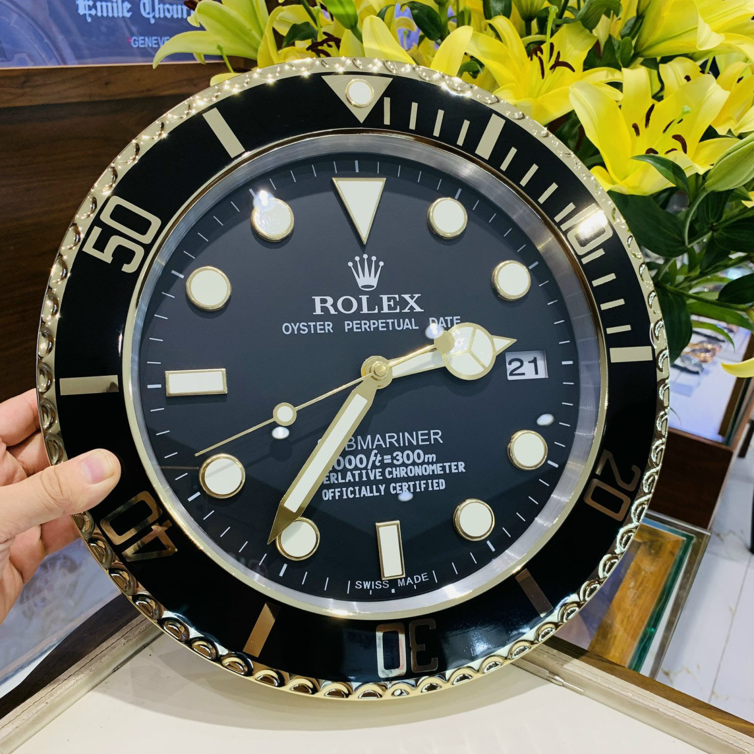 Đồng hồ Rolex Oyster Perpetual Datejust treo tường Decor size 35cm